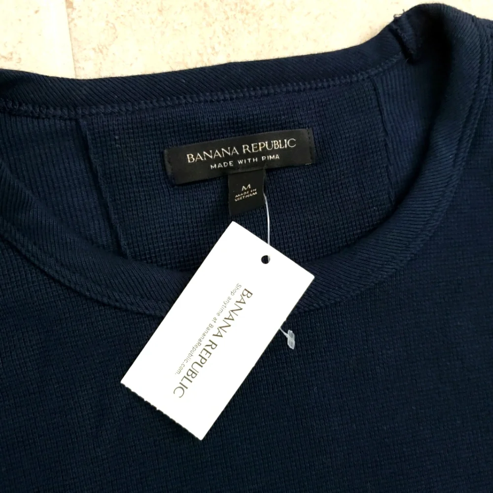 NEW Banana Republic Waffle Knit Long Sleeve Top sz M